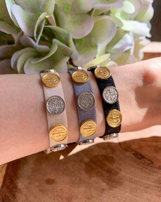 Elastic Saint Benedict Medal Bracelet